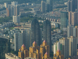  Aerial view of landscape in Shenzhen city, China