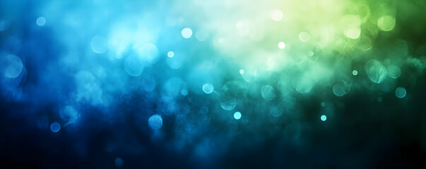 Blue-green bokeh lights, abstract background