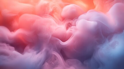 Aufkleber - Abstract colorful pastel smoke cloud formation in soft pink and orange hues, ethereal art concept