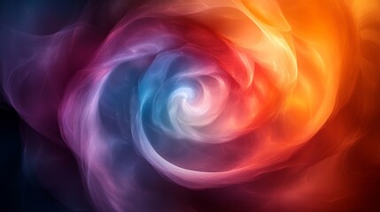 Poster - Colorful abstract spiral with vibrant hues swirling, vibrant digital art background, creativity and imagination concept