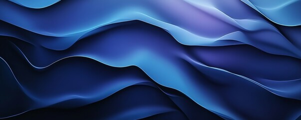 Aufkleber - Abstract blue wave pattern with gradient lighting, serene and modern art concept