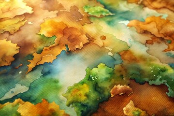 Wall Mural - earthy tones and organic shapes abstract watercolor texture