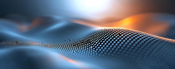 Poster - A close-up, abstract image showcasing flowing waves with a blend of blue and orange hues, creating a dynamic and fluid visual texture.
