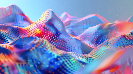 Poster - abstract background with colorful, glowing, flowing shapes.