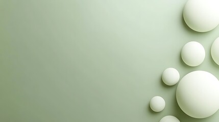 Poster - Abstract Green Background With White Spheres