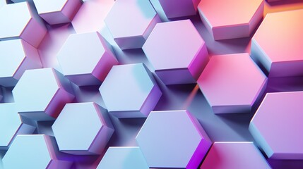Poster - A honeycomb pattern of colorful hexagons.