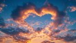 © UtkarshBay - Heart Shaped Clouds at Sunset with Warm Golden Light against Blue Sky