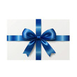 © MdMunzurul - White gift card with a blue ribbon and bow  transparent background PNG