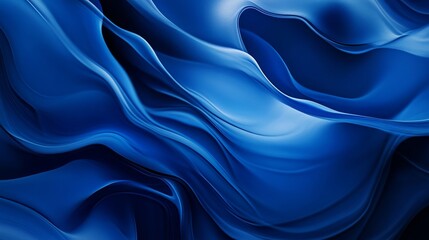 Aufkleber - Abstract blue flowing fabric texture, artistic fluid waves, modern art concept