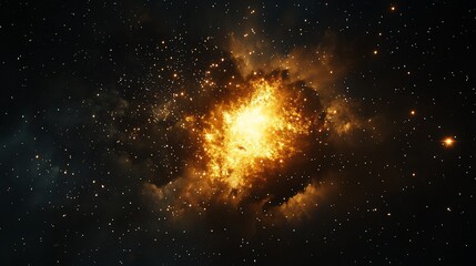 Wall Mural - Cosmic Inferno A Celestial Explosion in Deep Space Nebula