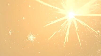 Wall Mural - golden light burst with sparkling stars background