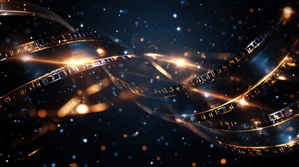 Poster - High Quality Cinematic Light Leak Effect with Sparkling Background and Uniquely Textured Elements
