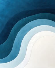 Poster - Flowing waves of blue tones artistic abstract design modern environment aesthetic viewpoint