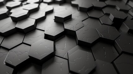 Poster - An abstract background of black hexagonal shapes.
