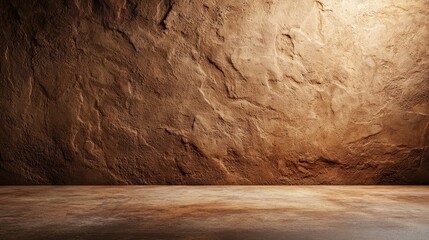 Poster - Polished Concrete Wall with Muted Earthy Brown Texture and Subtle Natural Variations for Versatile Backgrounds