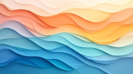 Aufkleber - Abstract layered waves in gradient colors, modern design concept