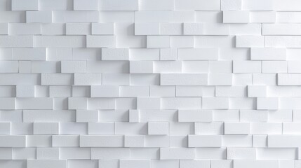 Poster - Seamless White Brick Wall Texture with Clean Lines for Modern Interior Design and Background Use