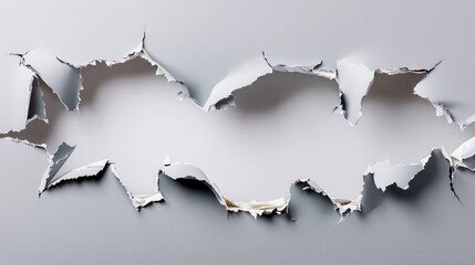 Poster - Subtle Gray Paper Tear Effect with Exposed White Background in Creative Design for Various Projects