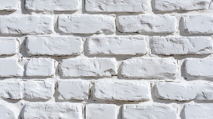 Poster - Textured Whitewashed Brick Wall with Subtle Shadows Highlighting Unique Patterns and Details