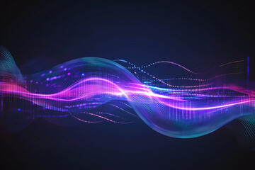 Fototapete - Futuristic abstract technology background featuring digital circuit patterns, glowing blue and purple lines, high-tech design, cybernetic elements, and dynamic energy visuals