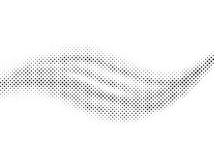 Wall Mural - Halftone Wave Background. Black Dot Vector Design.