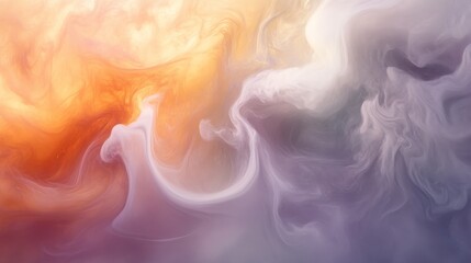 Aufkleber - Abstract fluid art with swirling colors and ethereal textures, contemporary design concept