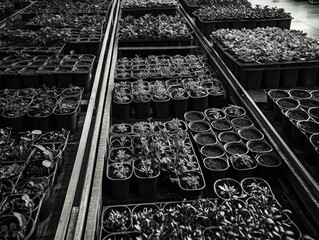 Poster - Black and White Plants