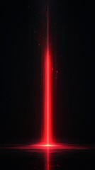 Poster - vertical red laser beam in dark space, abstract energy concept