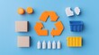 © pkproject - Circular Economy Representation with Recycling Stages of Production,Use,and Recovery