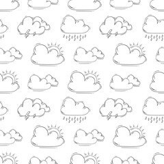 Wall Mural - weather pattern. weather seamless pattern. doodle weather seamless pattern. doodle weather background