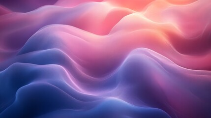 Poster - Abstract colorful wave patterns with soft gradients and flowing forms, modern digital art concept