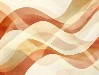 Poster - Flowing abstract waves digital art modern design soft tones aesthetic conceptual