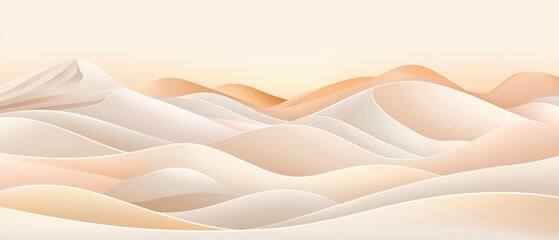 Poster - Serene sand dunes desert landscape digital illustration calming environment aerial view minimalist concept