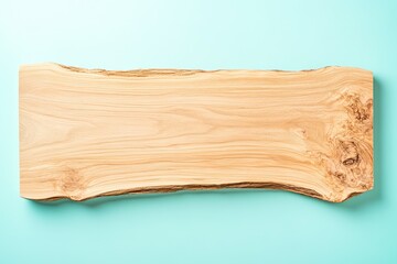 Poster - minimalistic photo of elegantly designed wooden plank on solid color background showcasing its grain and texture