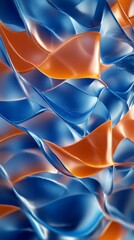 Poster - Abstract fluid shapes in orange and blue tones, digital art concept