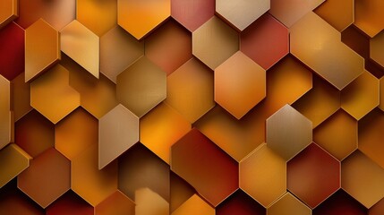 Poster - a close up of a wooden wall with a pattern of hexagons