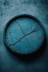 Poster - Cracked plate on dark surface. AI.