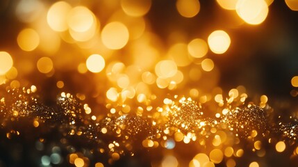 Poster - A detailed shot of raw gold nuggets, sparkling under warm bokeh lights, capturing the allure of precious metals and the promise of wealth