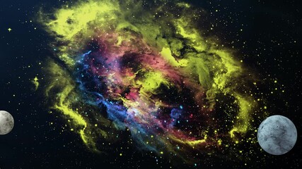 Wall Mural - a beautiful sci-fi  nebulae in the deep space, in the concept of fictional space