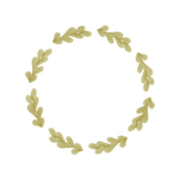 Hand drawn floral wreath for wedding invitation card design