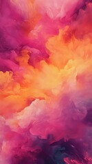 Poster - Abstract vibrant cloud of pink, orange, and purple colors, artistic expression concept