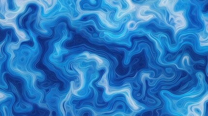 Poster - Abstract swirling blue patterns resembling ocean waves