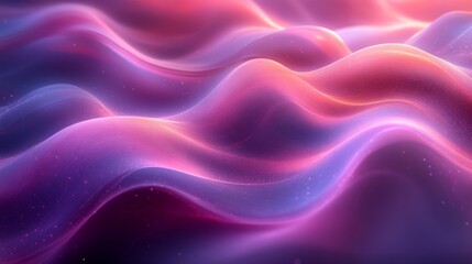 Poster - Abstract vibrant waves in pink and purple hues, digital art. Futuristic design and creativity concept
