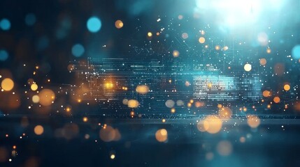 Poster - Dynamic light particles dance virtual space digital art abstract 3d viewpoint illuminating digital creativity for seo impact