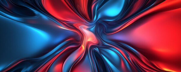 Poster - Abstract vibrant swirling patterns in red and blue hues