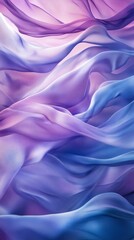Poster - Abstract 3D wallpaper layers of soft translucent waves flowing across the screen Vibrant blues and purples shift and overlap creating an ethereal effect that draws the eye into its depths