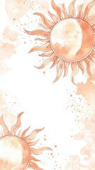 Poster - Illustrative sun patterns abstract art wallpaper light environment top-down view warm concept