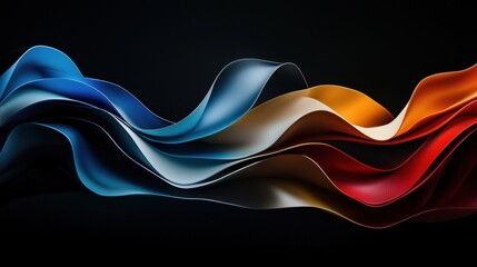 Poster - A colorful wave of fabric with a blue stripe
