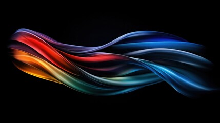Poster - A colorful wave of light is displayed on a black background