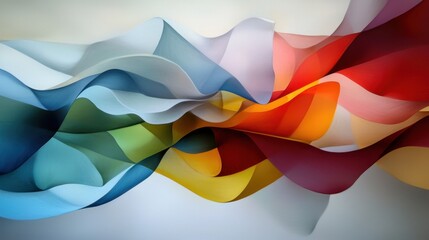 Poster - A colorful wave of paper is shown in the image